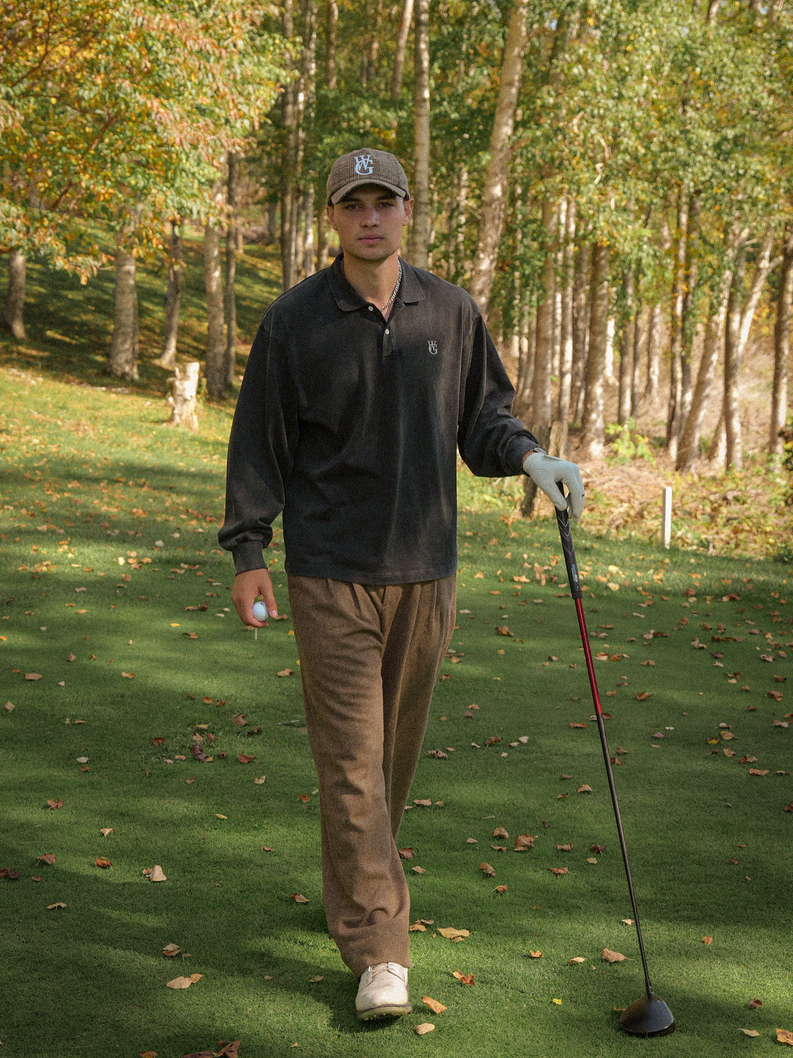 Long Sleeve Polo • Charcoal