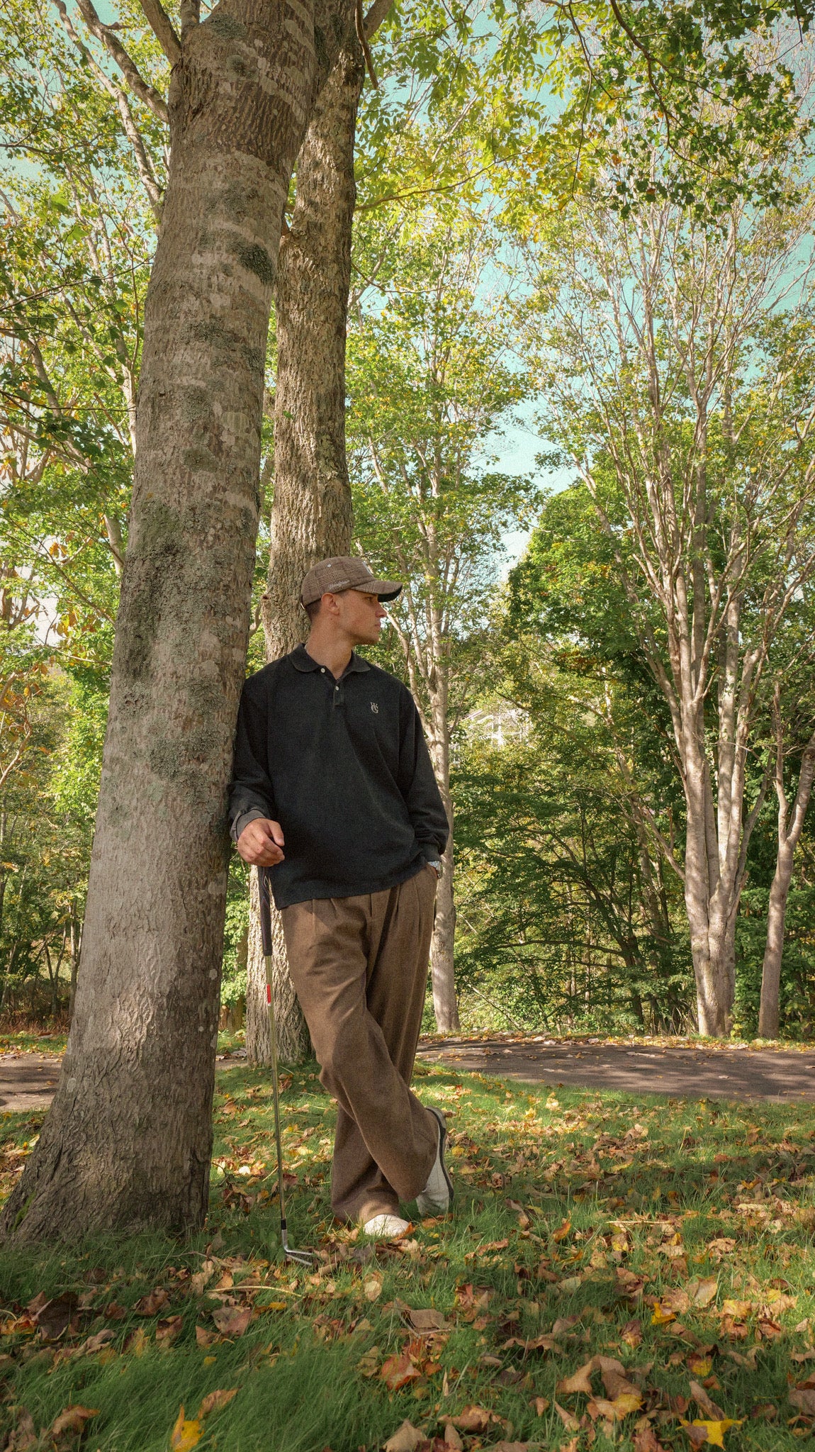 Long Sleeve Polo • Charcoal