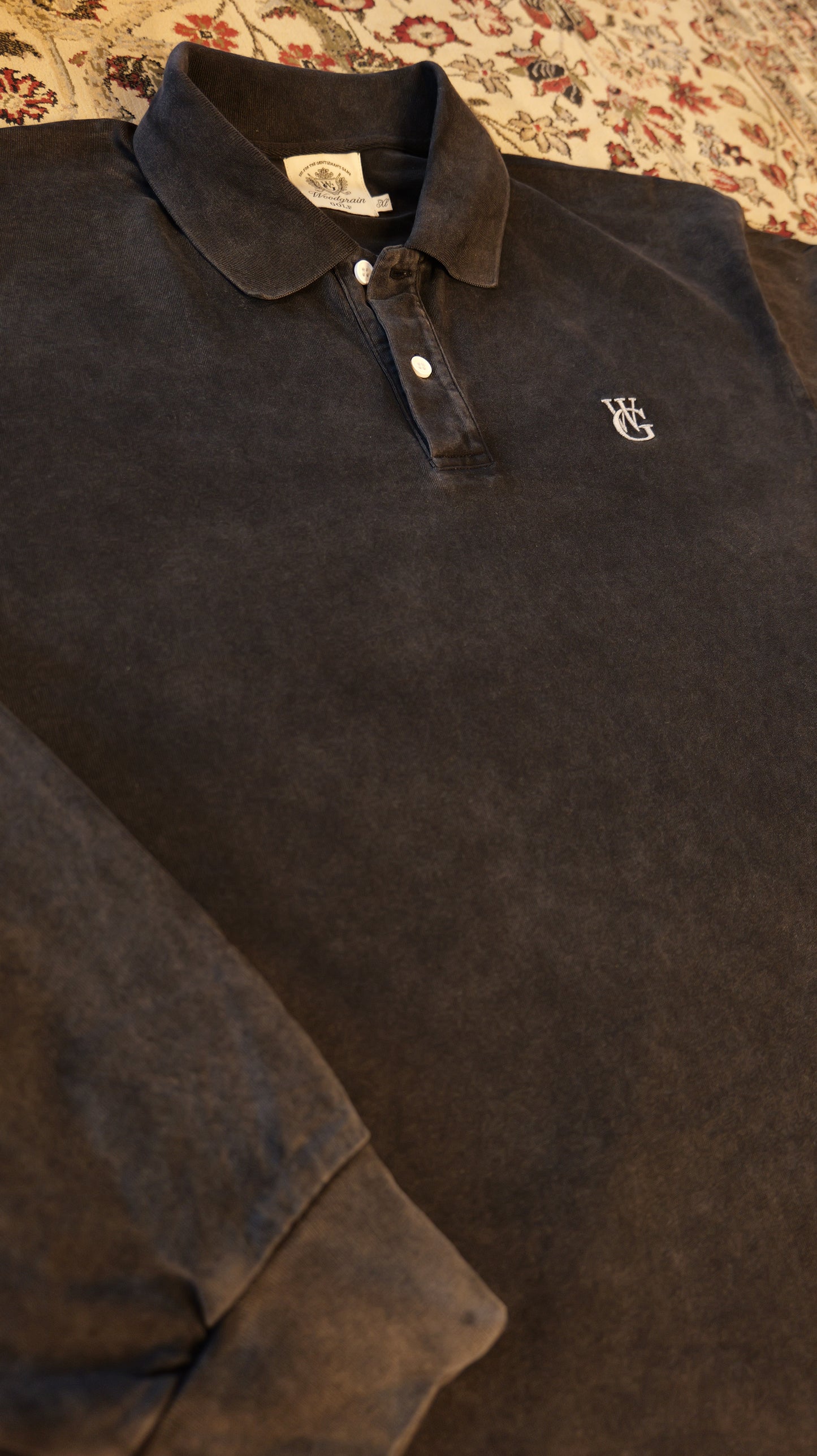 Long Sleeve Polo • Charcoal