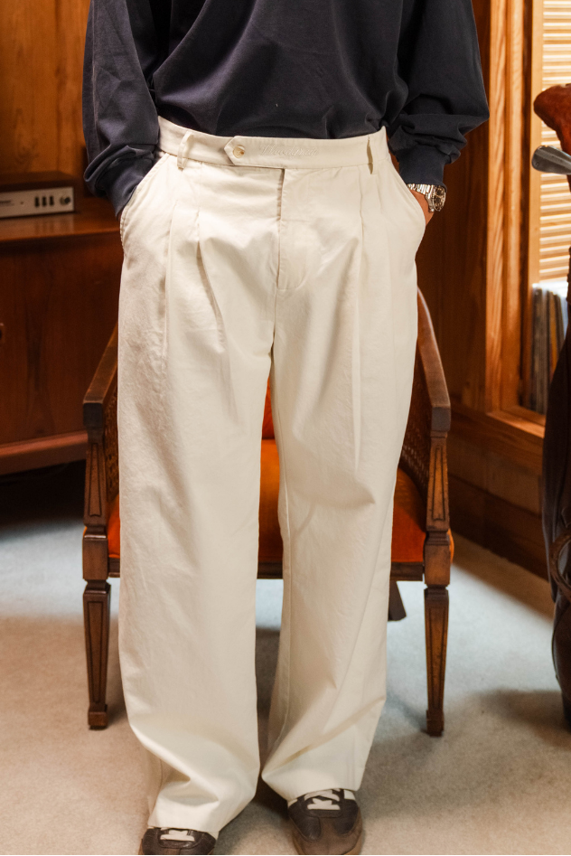 Legacy Double Pleated Trouser • Cream