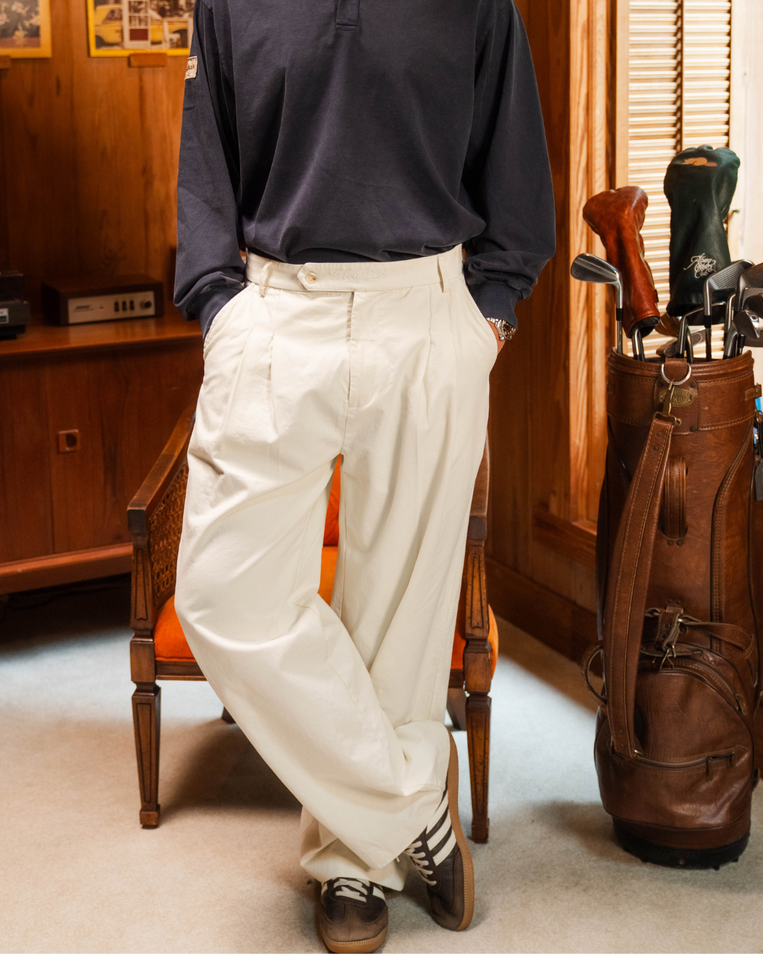 Legacy Double Pleated Trouser • Cream