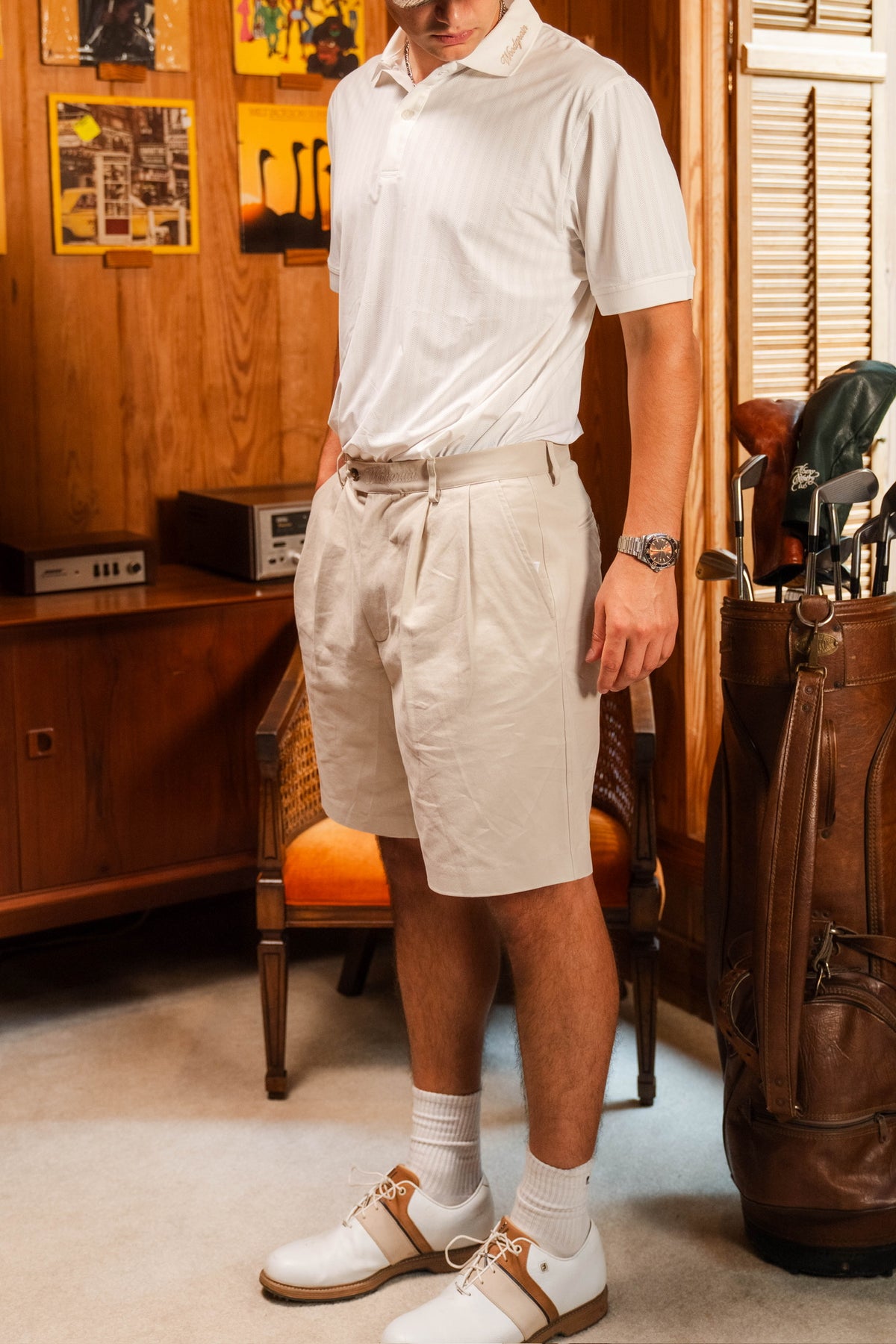 The Double Pleated Short • Tan