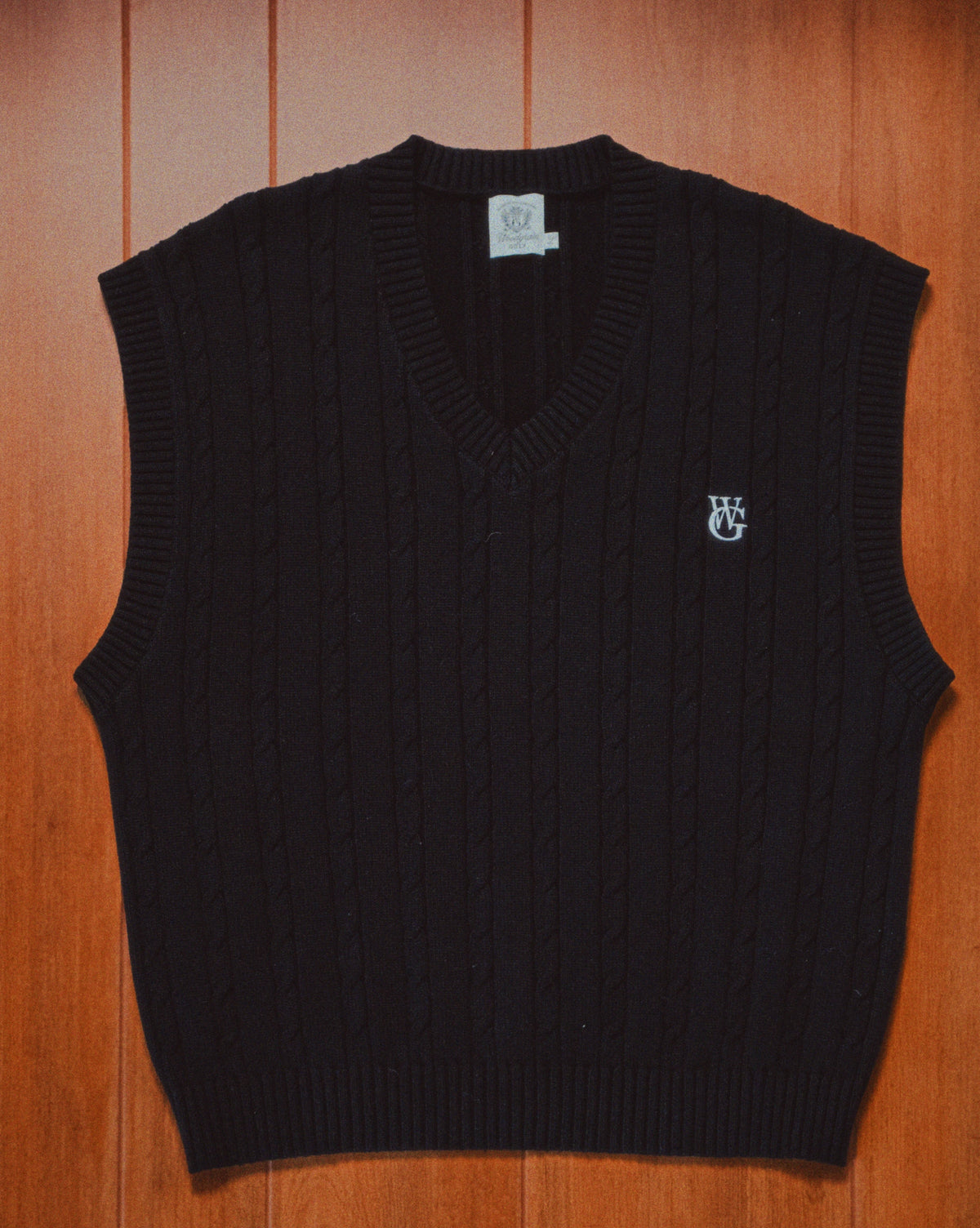 Cable Knit Sweater Vest • Black