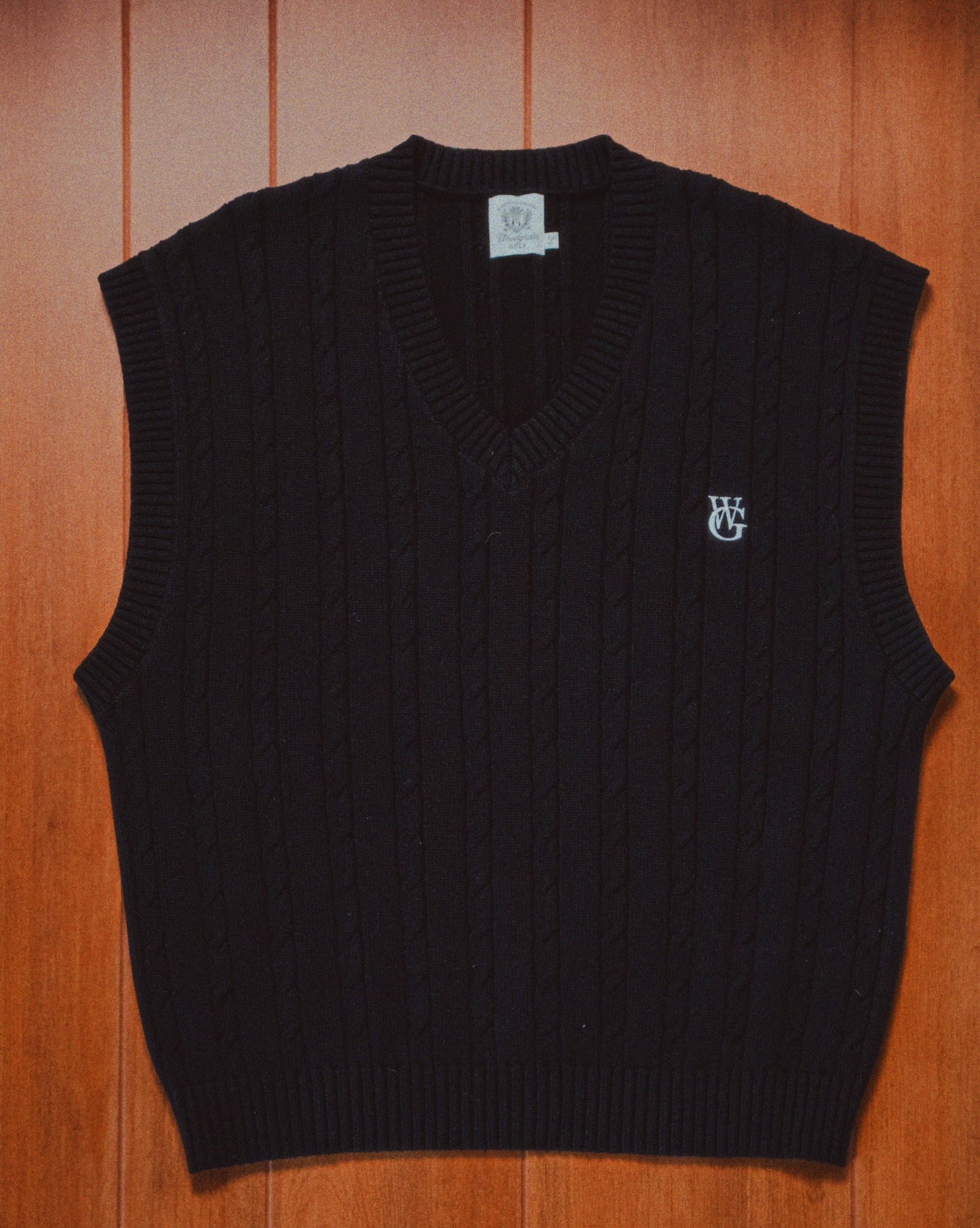 Cable Knit Sweater Vest • Black